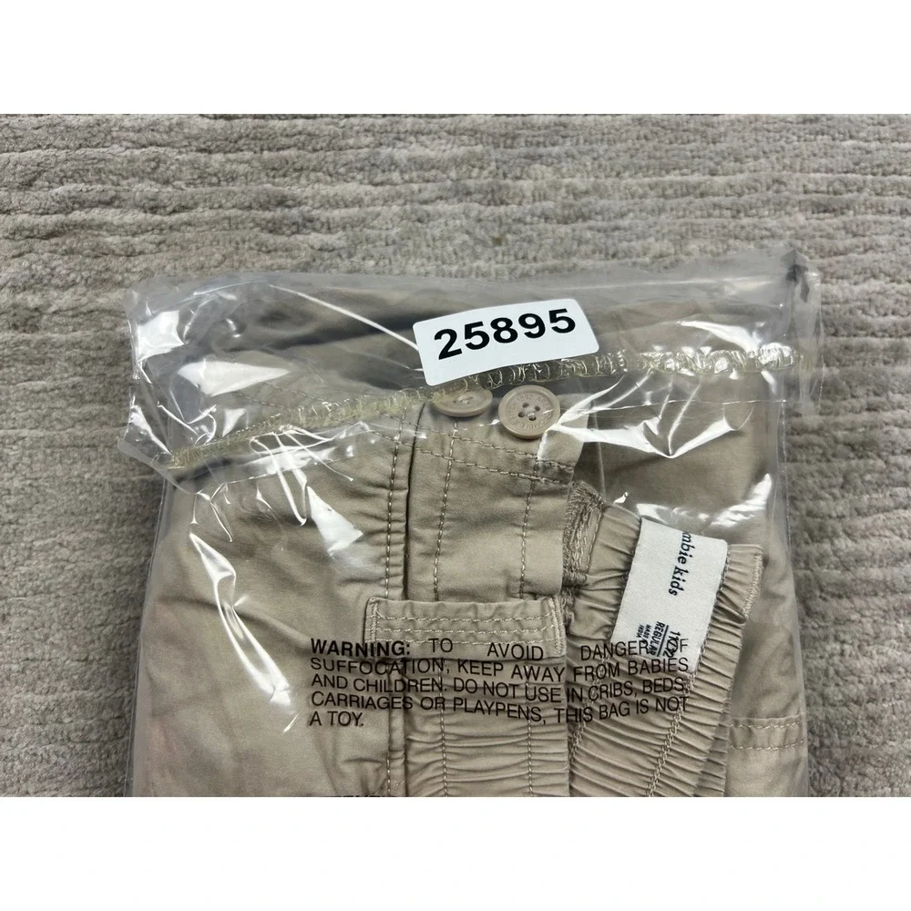 Abercrombie Kids Cargo Joggers Unisex 11/12 Tan Khaki Cotton Blend Utility Pants